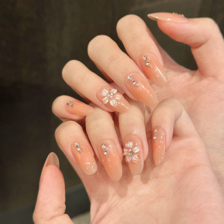 Decorative Floral Accent Press-On Nail Art