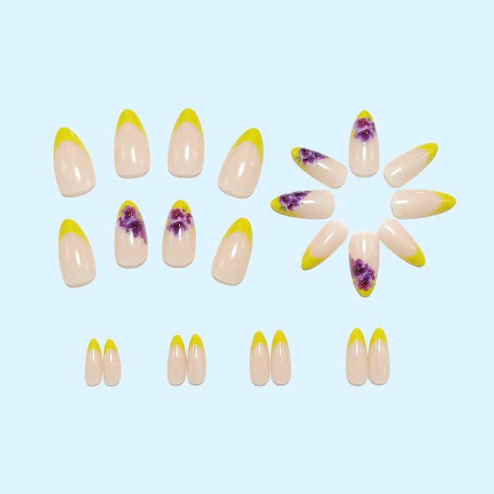 Artificial nails with colorful flower design Stornfield
