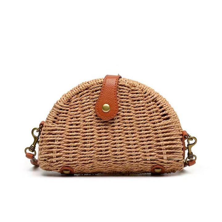 Handcrafted Rattan Bag in Half-Moon Design Stornfield