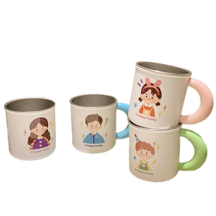 Stainless steel ceramic mug with cheerful family motif Stornfield
