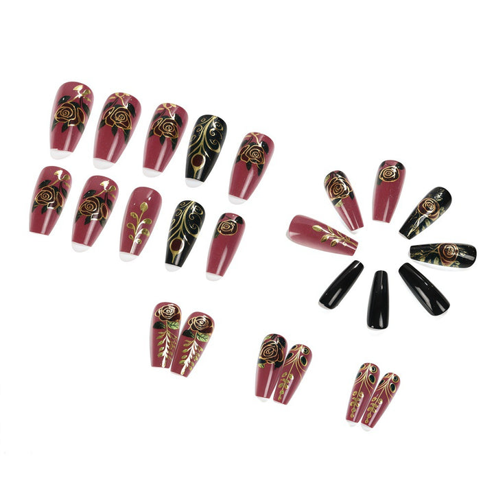 Artificial Nail Set with Floral and Elegant Decorations Stornfield