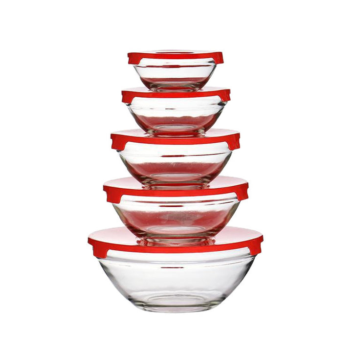 Women's set of stackable storage bowls with tight silicone lids Stornfield