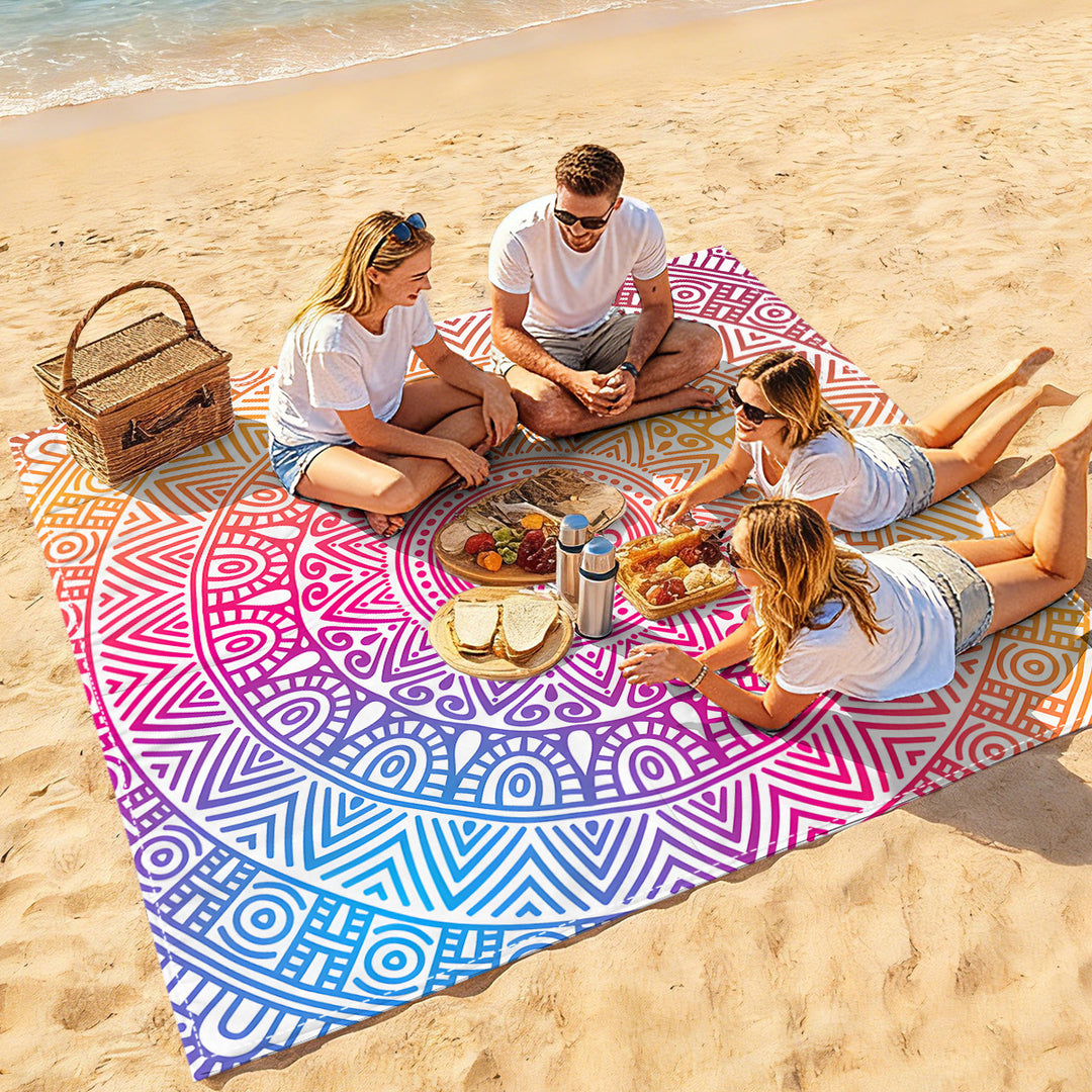 Mandala Design Beach Mat Stornfield