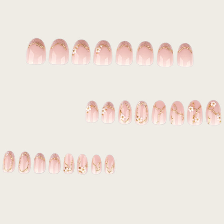 Floral Embellished Press-On Nail Set Stornfield