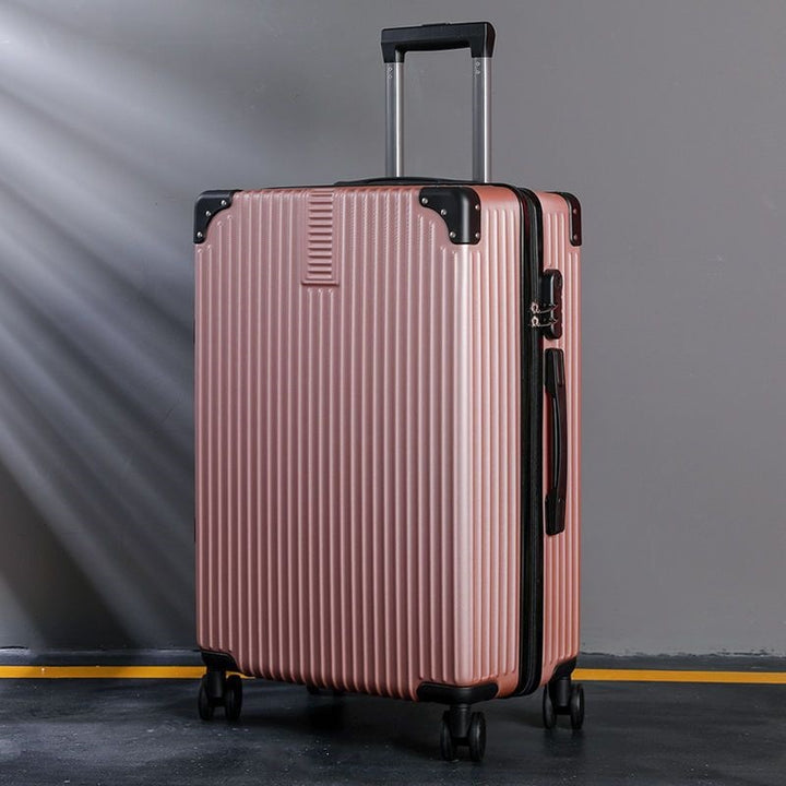 Hard shell suitcase with 360-degree wheel system and integrated safety feature Stornfield