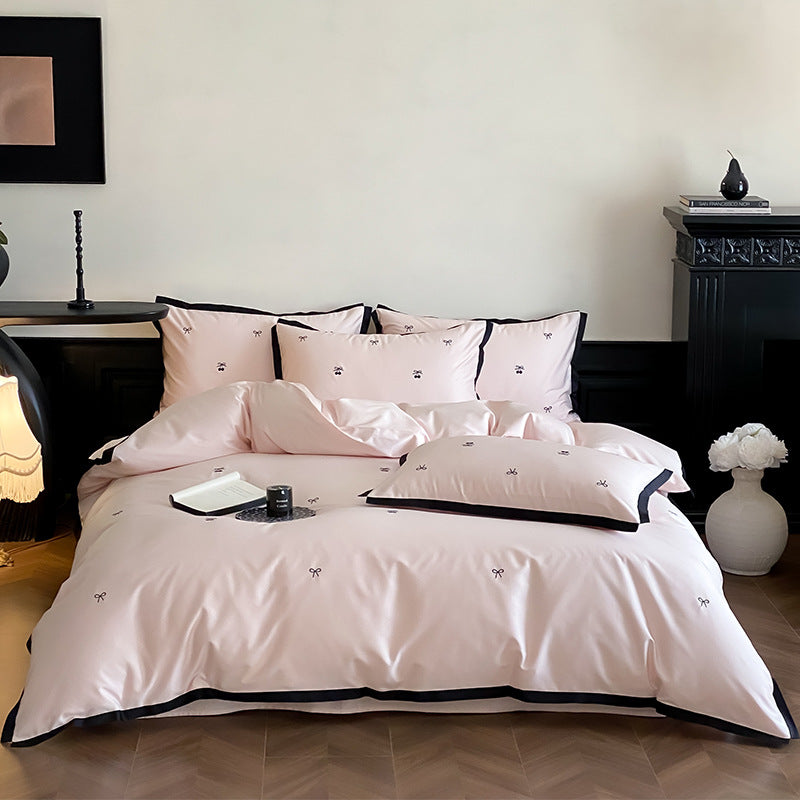 Luxury Embroidered Cotton Sateen Duvet Cover Set