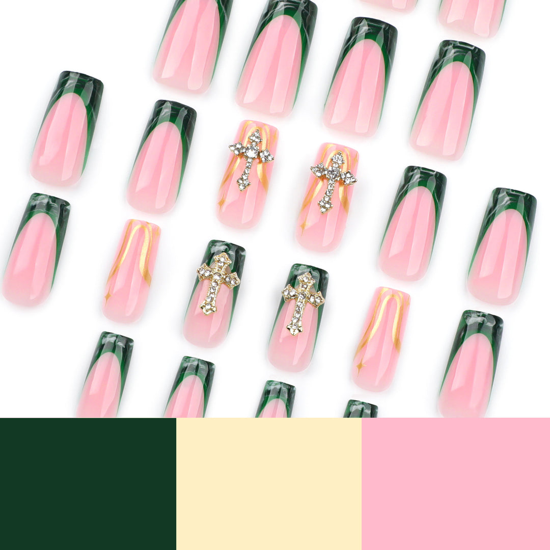 Artful Nail Extensions with Luxurious Decorative Design Stornfield