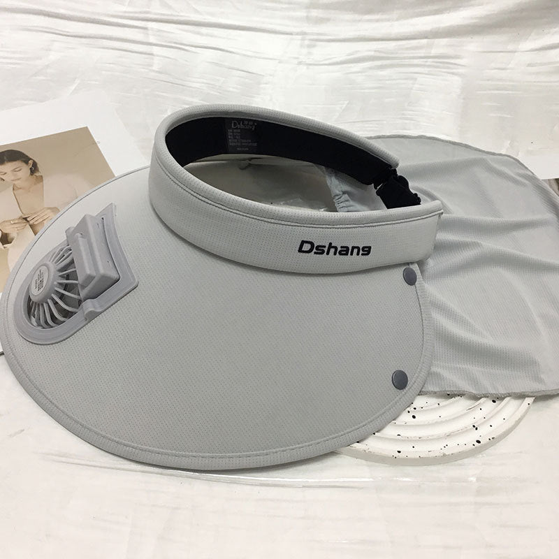 Large UV Protection Sun Visor with Removable Mini Fan and Folding Neck Protection Stornfield