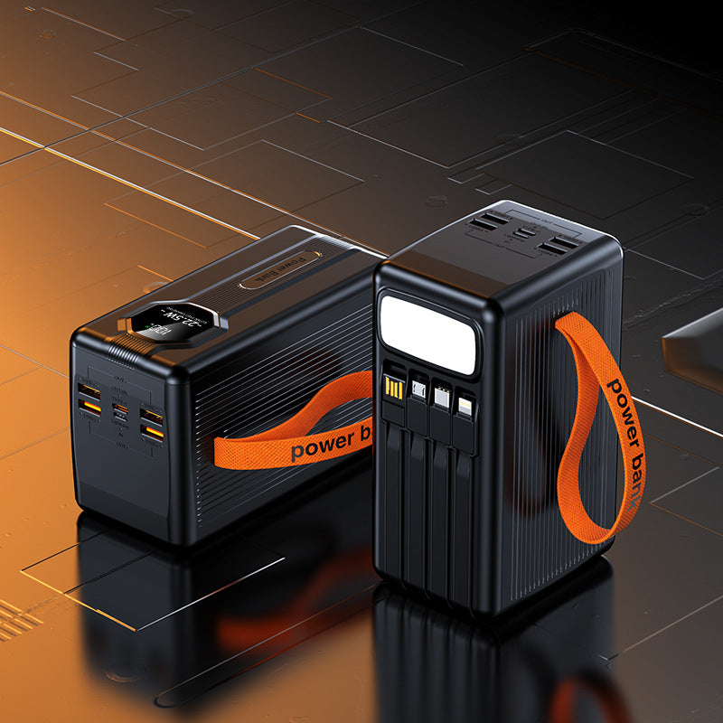 Portable power bank with integrated charging cables and intelligent fast charging function Stornfield