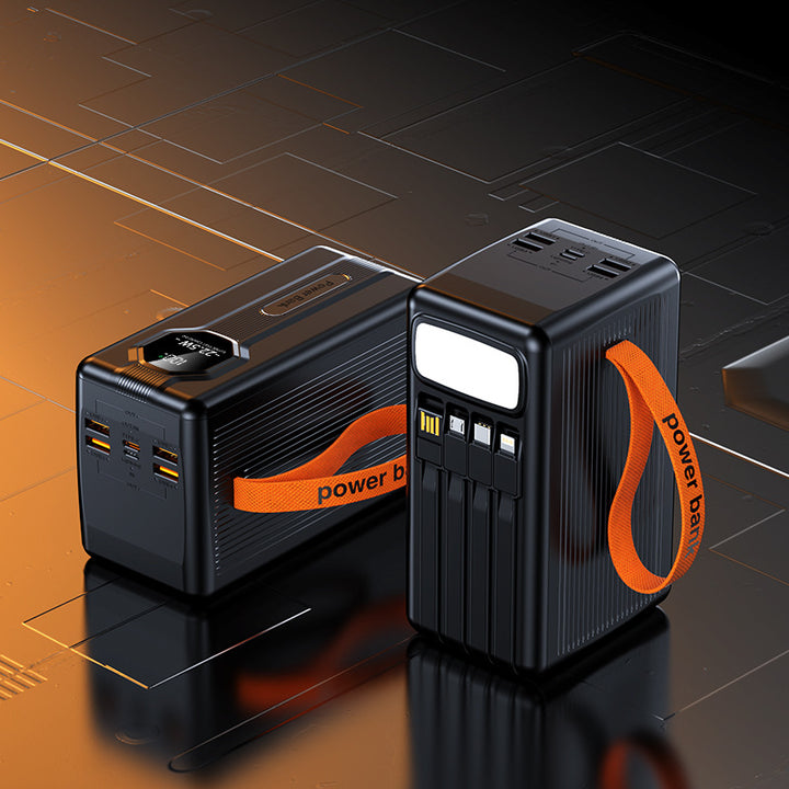 Portable power bank with integrated charging cables and intelligent fast charging function Stornfield