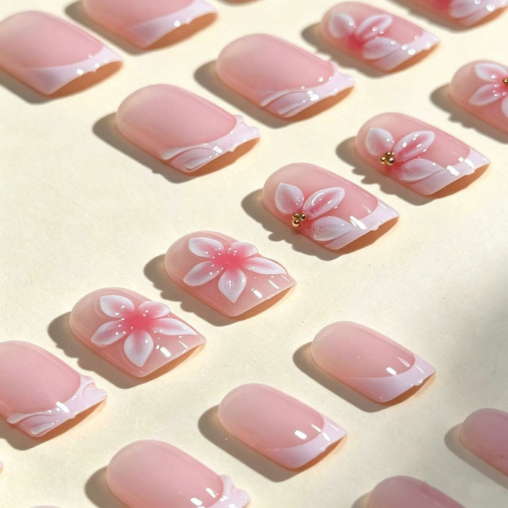 Floral Acrylic Nail Art Tips Stornfield