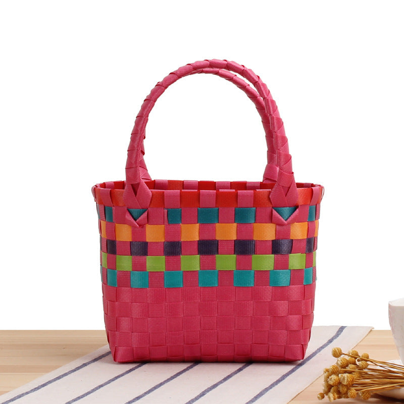 Handbag made of woven material with a stylish check pattern Stornfield