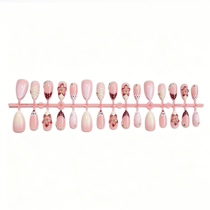 Floral Embellished Gel Press-On Nails Stornfield
