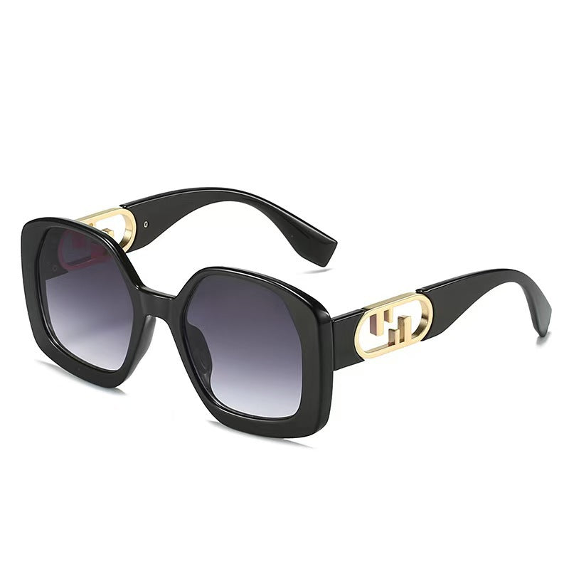 Women oversized sunglasses with extravagant geometric frame and elegant accents Stornfield