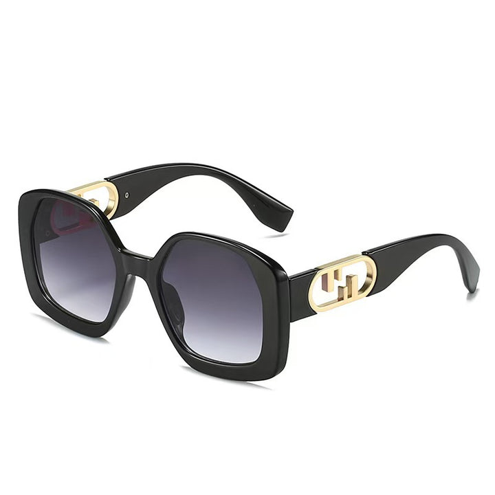 Women oversized sunglasses with extravagant geometric frame and elegant accents Stornfield