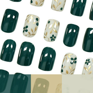 Elegant Floral Art Gel Nail Enhancements Stornfield