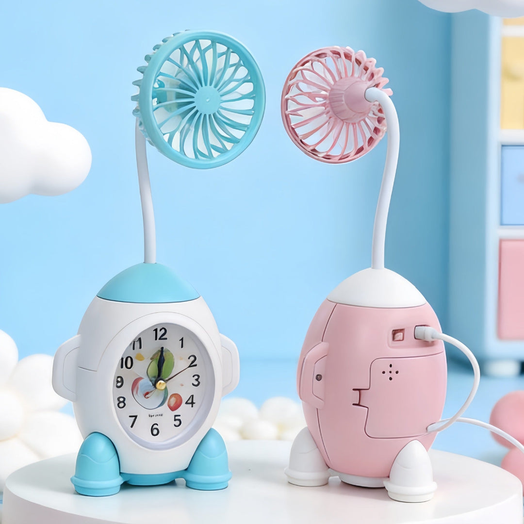 Ladies multifunctional table clock with integrated fan Stornfield