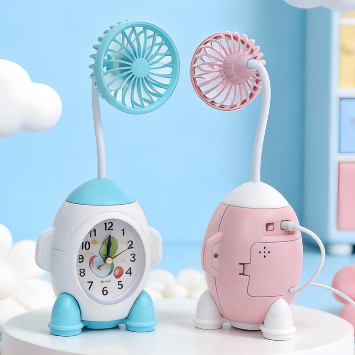 Ladies multifunctional table clock with integrated fan Stornfield