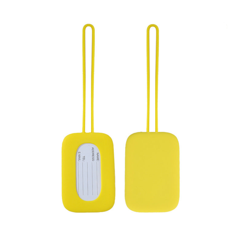 silicone luggage tag with ID window and elastic strap Stornfield