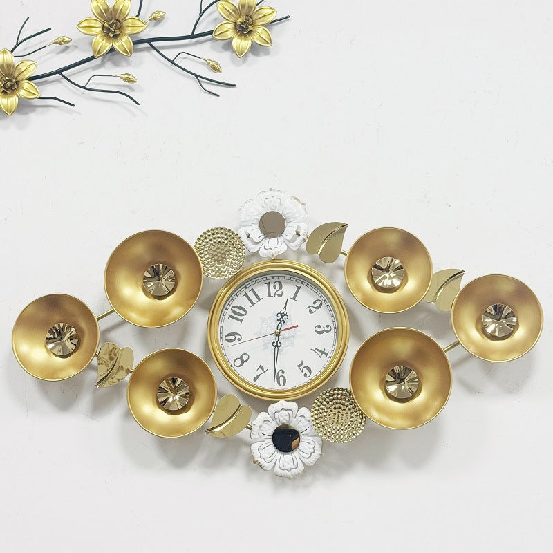 Elegant Decorative Wall Clock with Floral Accents Stornfield
