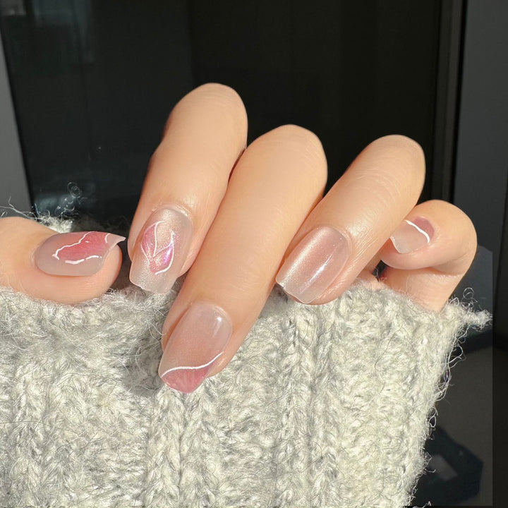 Elegant Floral-Inspired Press-On Nail Art Set
