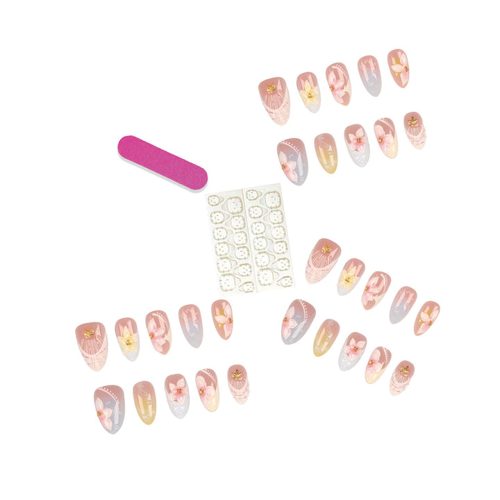 Decorative Floral Press-On Nail Collection