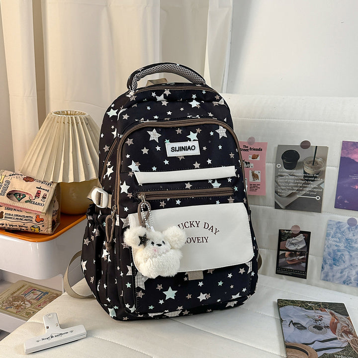 Multi-Pocket Backpack with Plush Charm Stornfield