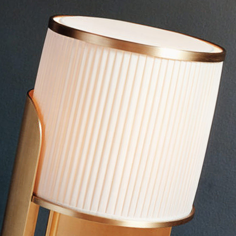 Elegant Marble Base Table Lamp with Pleated Shade