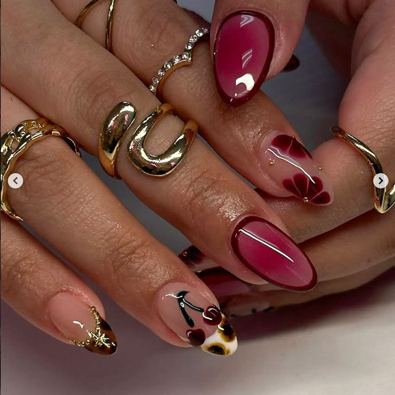 Artistic Long-Stiletto Nail Art Design