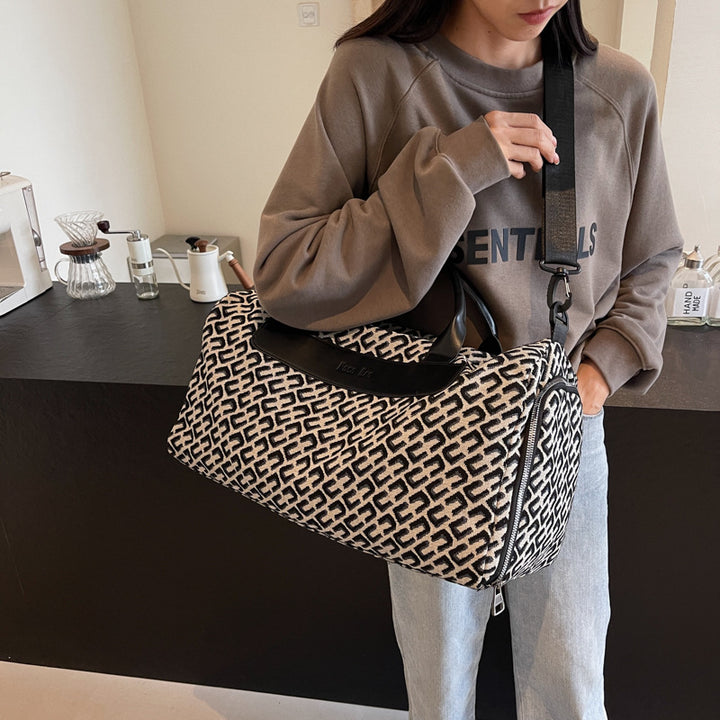 Elegant Patterned Travel Duffle Stornfield