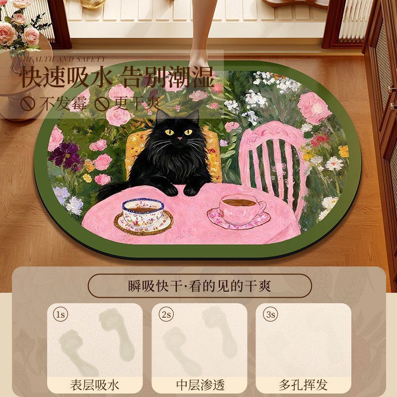 Artistic Cat Bath Rug
