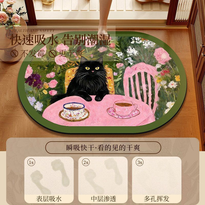 Artistic Cat Bath Rug