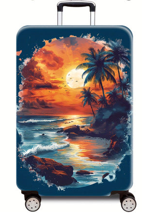 Women's Hard Shell Suitcase with Tropical Sunset Design Stornfield