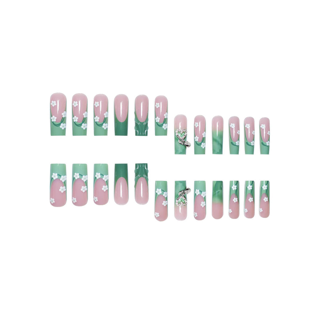 Decorative Floral Press-On Nail Enhancements Stornfield