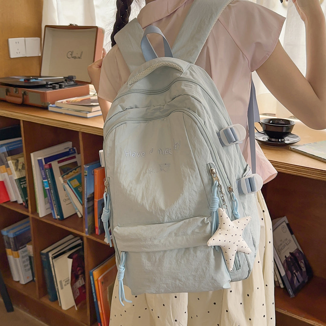 Multi-Pocket Casual Backpack with Inspirational Quote Stornfield
