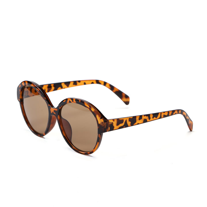 Women's round fashionable sunglasses with striking leopard pattern Stornfield