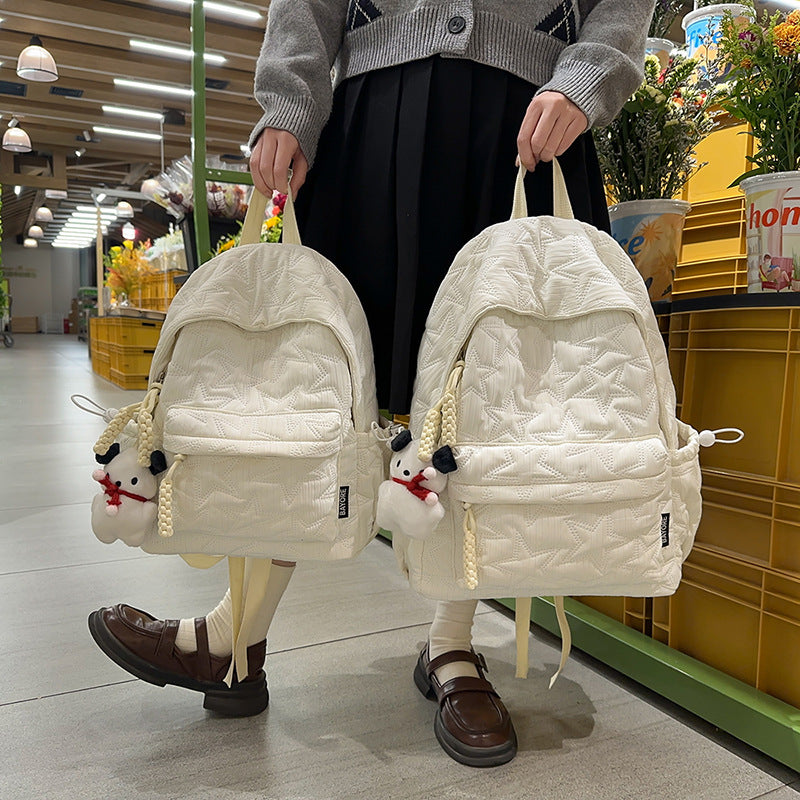 Quilted Backpack with Decorative Charm Stornfield