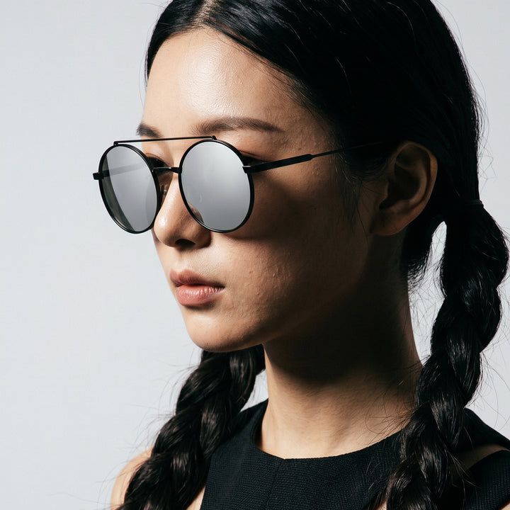 Women's round sunglasses with stylish metal frame Stornfield