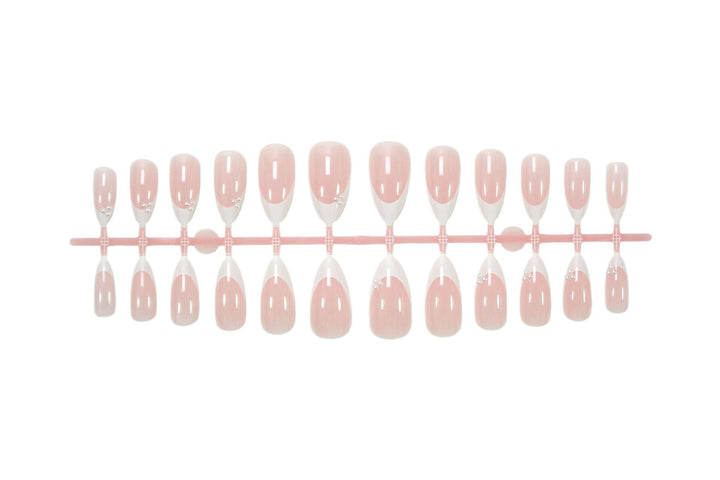 Artificial Nails Set with Elegant French-Tip Design and Glamorous Details Stornfield