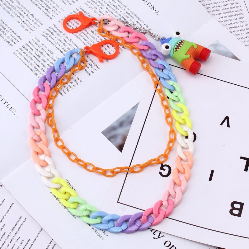 Keychain made of colorful plastic chains with Stornfield pendant