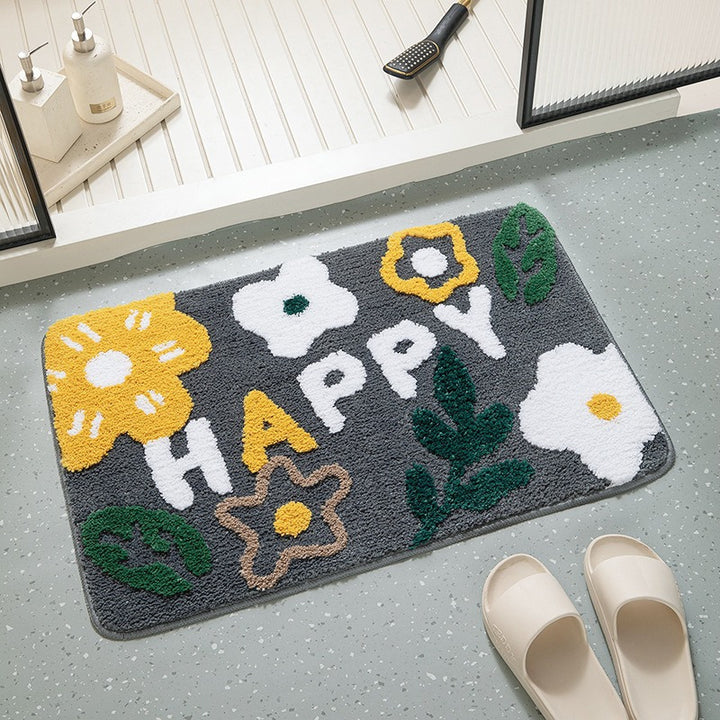 Soft Cotton Floral Bath Mat