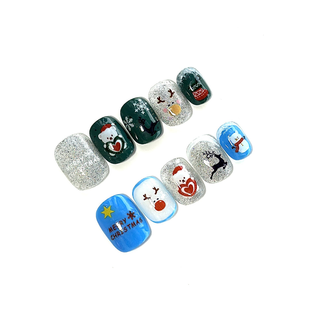 Seasonal Holiday-Themed Press-On Nail Set