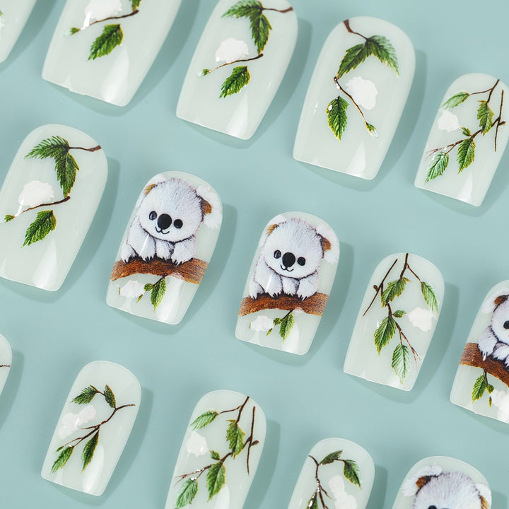 Creative panda design artificial nails Stornfield