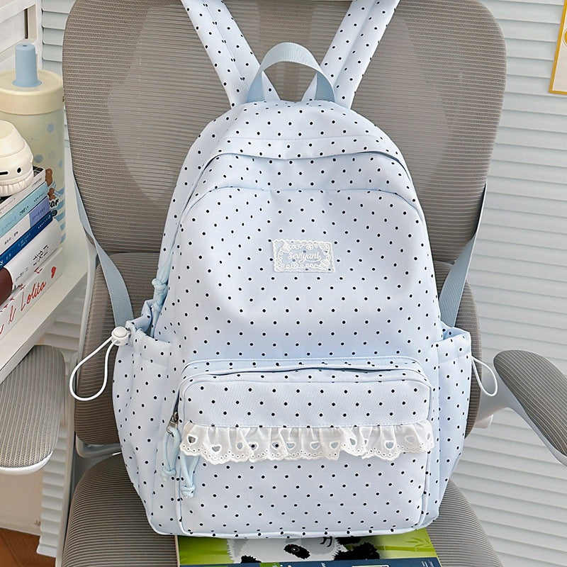 Playful Polka Dot Printed Backpack Stornfield