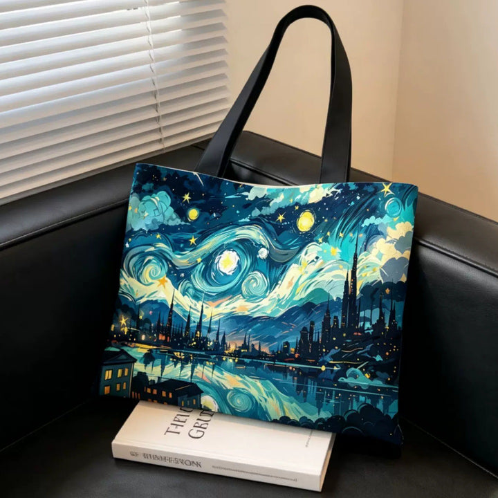 Artistic Graphic Print Tote Bag