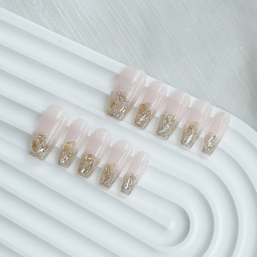 Luxurious Glitter-Dipped Press-On Nail Set