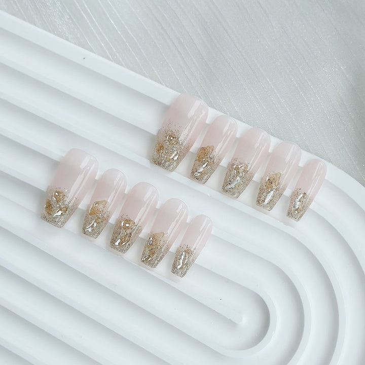 Luxurious Glitter-Dipped Press-On Nail Set