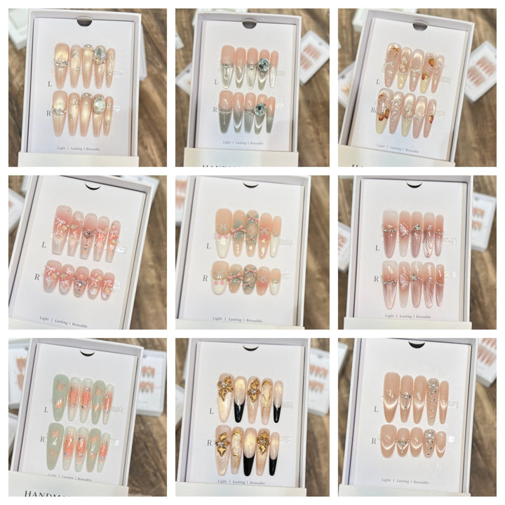 Luxurious Decorative Press-On Nail Tips
