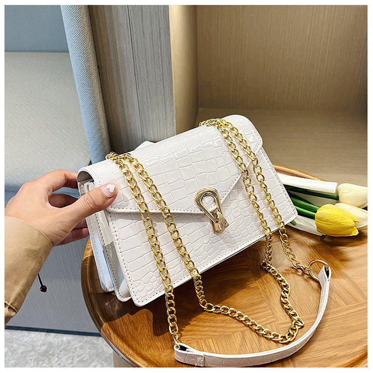 Elegant Crocodile-Texture Shoulder Handbag