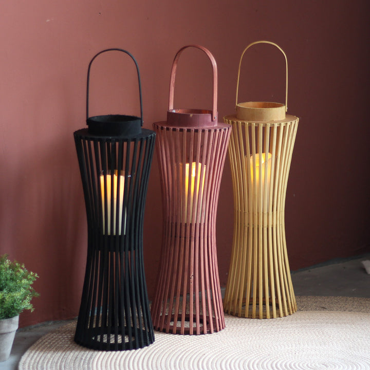 Elegant lantern made of woven wood Stornfield